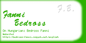 fanni bedross business card